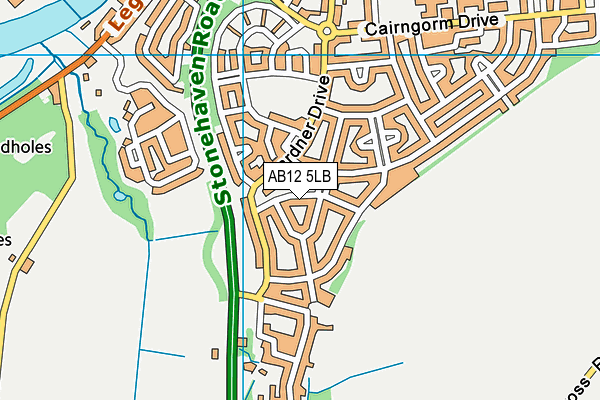AB12 5LB map - OS VectorMap District (Ordnance Survey)