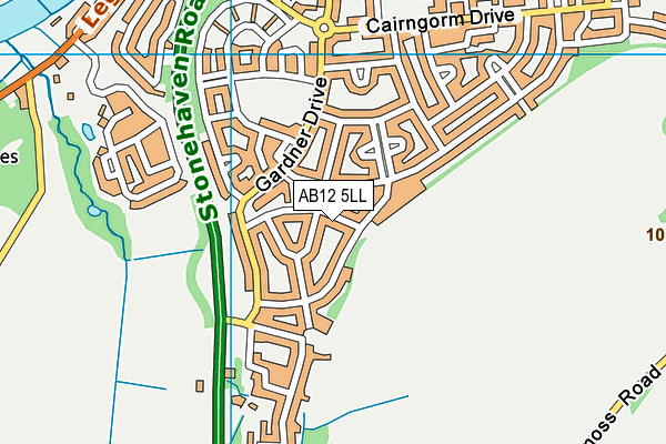 AB12 5LL map - OS VectorMap District (Ordnance Survey) AB12 5LL map - OS VectorMap District (Ordnance Survey)