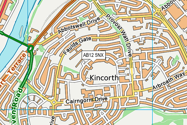 AB12 5NX map - OS VectorMap District (Ordnance Survey) AB12 5NX map - OS VectorMap District (Ordnance Survey)