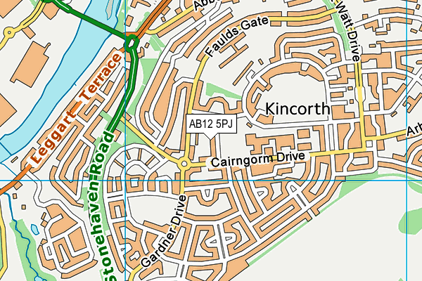 AB12 5PJ map - OS VectorMap District (Ordnance Survey) AB12 5PJ map - OS VectorMap District (Ordnance Survey)