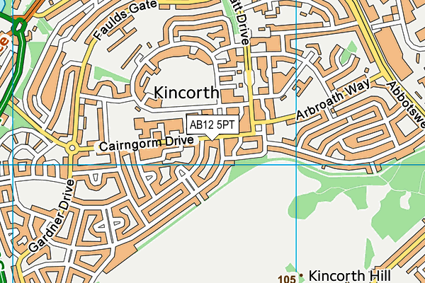 AB12 5PT map - OS VectorMap District (Ordnance Survey) AB12 5PT map - OS VectorMap District (Ordnance Survey)