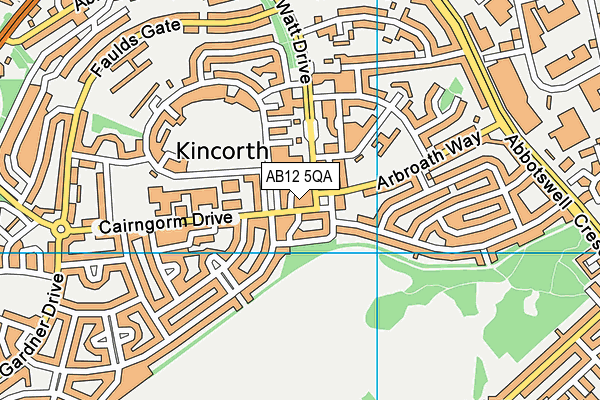 AB12 5QA map - OS VectorMap District (Ordnance Survey) AB12 5QA map - OS VectorMap District (Ordnance Survey)