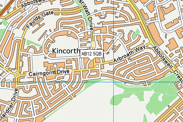 AB12 5QB map - OS VectorMap District (Ordnance Survey) AB12 5QB map - OS VectorMap District (Ordnance Survey)