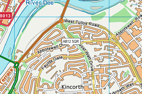 AB12 5QR map - OS VectorMap District (Ordnance Survey)