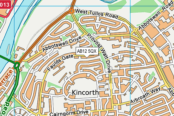 AB12 5QX map - OS VectorMap District (Ordnance Survey) AB12 5QX map - OS VectorMap District (Ordnance Survey)