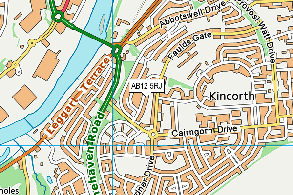 AB12 5RJ map - OS VectorMap District (Ordnance Survey)