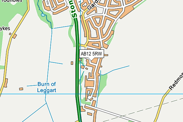AB12 5RW map - OS VectorMap District (Ordnance Survey)