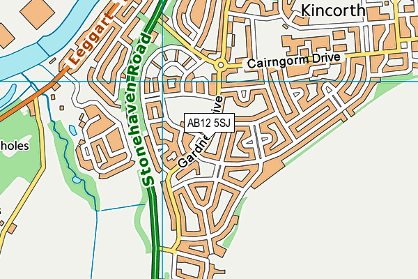AB12 5SJ map - OS VectorMap District (Ordnance Survey) AB12 5SJ map - OS VectorMap District (Ordnance Survey)