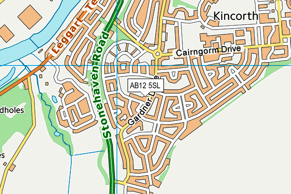 AB12 5SL map - OS VectorMap District (Ordnance Survey) AB12 5SL map - OS VectorMap District (Ordnance Survey)