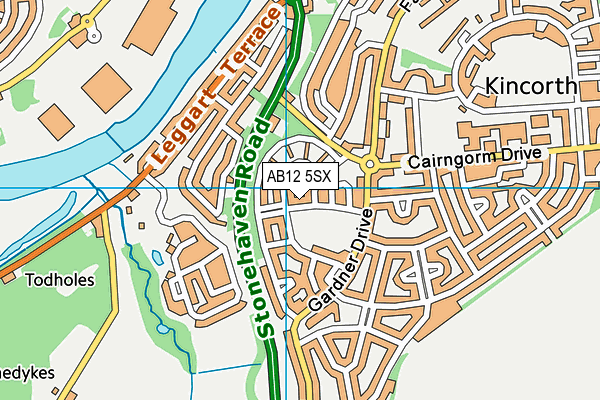 AB12 5SX map - OS VectorMap District (Ordnance Survey) AB12 5SX map - OS VectorMap District (Ordnance Survey)