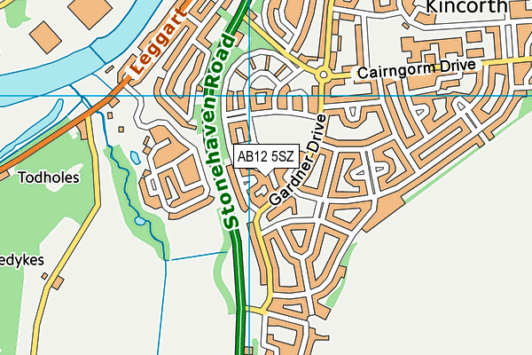 AB12 5SZ map - OS VectorMap District (Ordnance Survey)