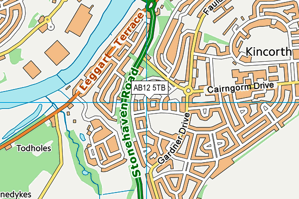 AB12 5TB map - OS VectorMap District (Ordnance Survey)