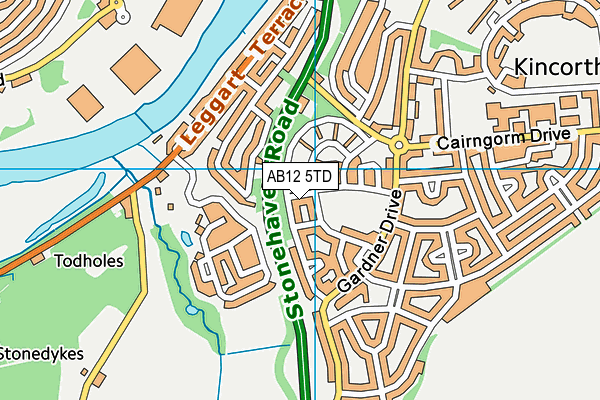 AB12 5TD map - OS VectorMap District (Ordnance Survey)