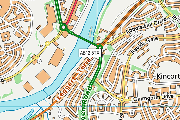 AB12 5TX map - OS VectorMap District (Ordnance Survey) AB12 5TX map - OS VectorMap District (Ordnance Survey)