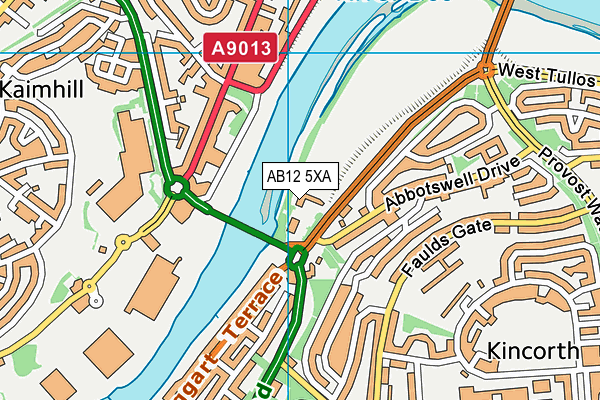 AB12 5XA map - OS VectorMap District (Ordnance Survey) AB12 5XA map - OS VectorMap District (Ordnance Survey)