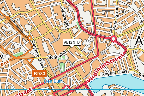 AB12 9TD map - OS VectorMap District (Ordnance Survey) AB12 9TD map - OS VectorMap District (Ordnance Survey)
