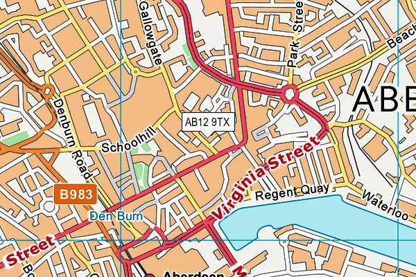 AB12 9TX map - OS VectorMap District (Ordnance Survey)