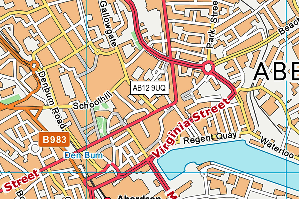 AB12 9UQ map - OS VectorMap District (Ordnance Survey) AB12 9UQ map - OS VectorMap District (Ordnance Survey)