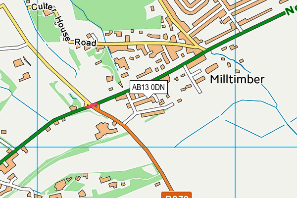 AB13 0DN map - OS VectorMap District (Ordnance Survey) AB13 0DN map - OS VectorMap District (Ordnance Survey)