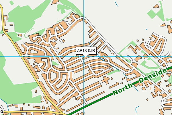 AB13 0JB map - OS VectorMap District (Ordnance Survey)
