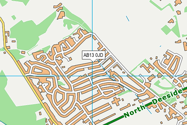 AB13 0JD map - OS VectorMap District (Ordnance Survey) AB13 0JD map - OS VectorMap District (Ordnance Survey)