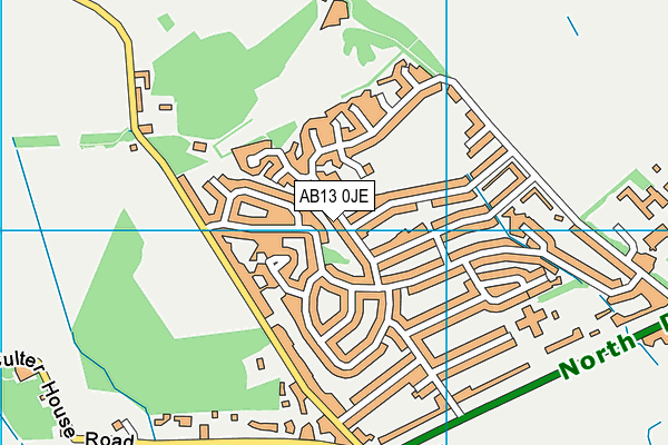 AB13 0JE map - OS VectorMap District (Ordnance Survey) AB13 0JE map - OS VectorMap District (Ordnance Survey)