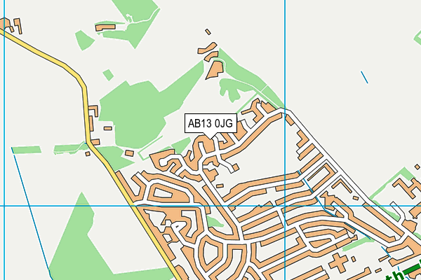 AB13 0JG map - OS VectorMap District (Ordnance Survey) AB13 0JG map - OS VectorMap District (Ordnance Survey)