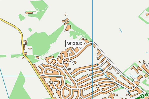 AB13 0JX map - OS VectorMap District (Ordnance Survey) AB13 0JX map - OS VectorMap District (Ordnance Survey)