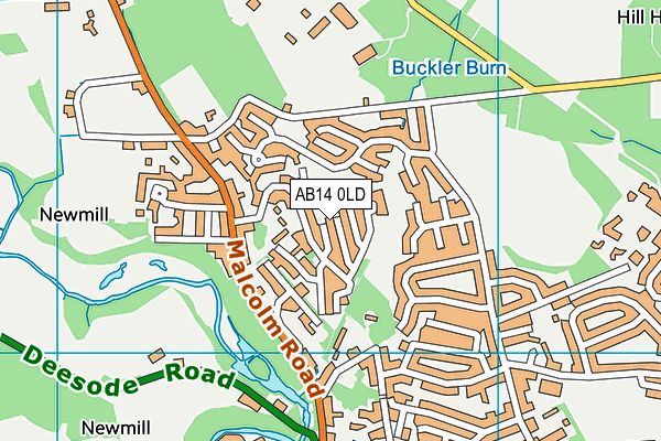 AB14 0LD map - OS VectorMap District (Ordnance Survey) AB14 0LD map - OS VectorMap District (Ordnance Survey)