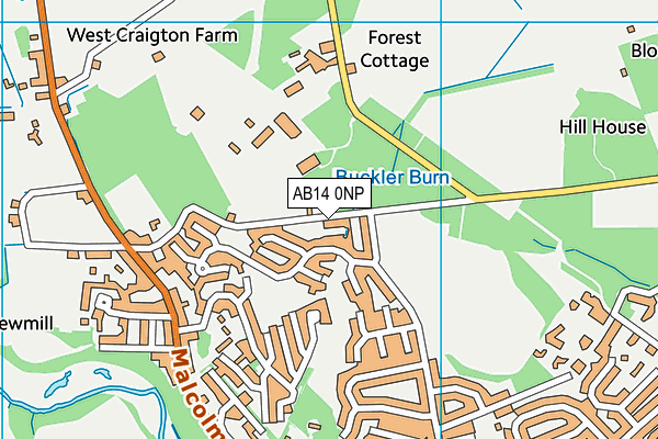 AB14 0NP map - OS VectorMap District (Ordnance Survey)