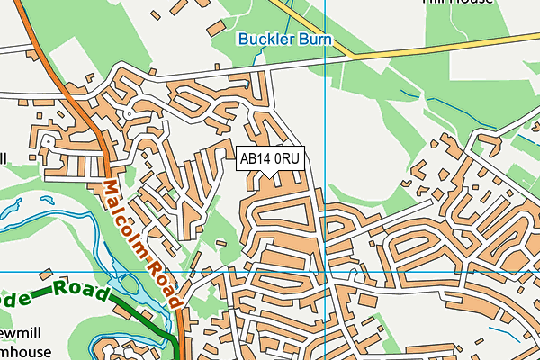 AB14 0RU map - OS VectorMap District (Ordnance Survey) AB14 0RU map - OS VectorMap District (Ordnance Survey)