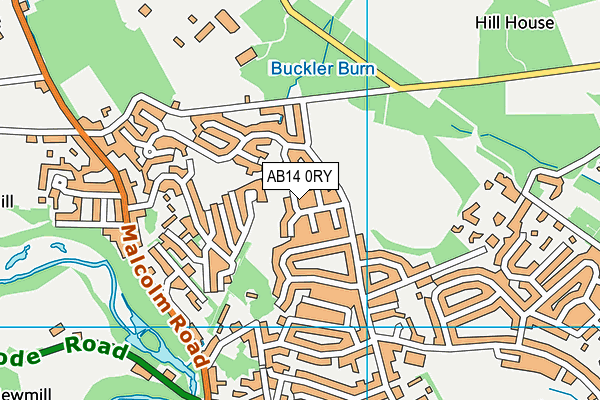 AB14 0RY map - OS VectorMap District (Ordnance Survey) AB14 0RY map - OS VectorMap District (Ordnance Survey)