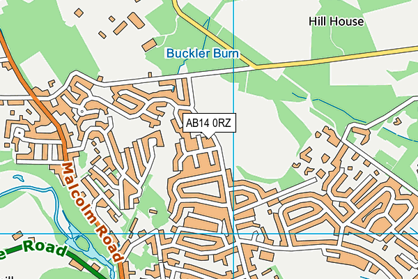 AB14 0RZ map - OS VectorMap District (Ordnance Survey) AB14 0RZ map - OS VectorMap District (Ordnance Survey)