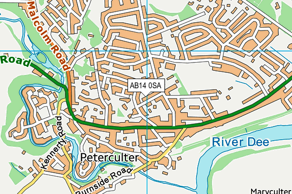 AB14 0SA map - OS VectorMap District (Ordnance Survey) AB14 0SA map - OS VectorMap District (Ordnance Survey)