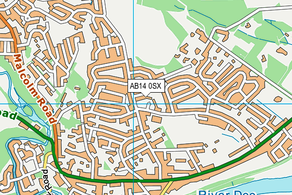 AB14 0SX map - OS VectorMap District (Ordnance Survey) AB14 0SX map - OS VectorMap District (Ordnance Survey)