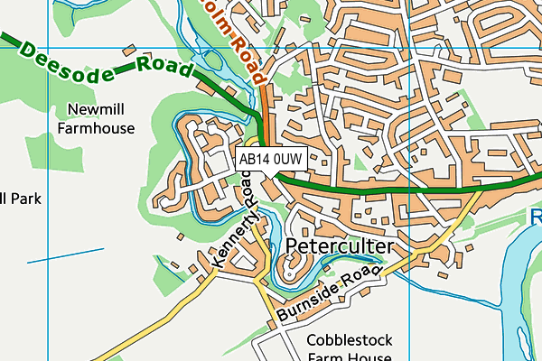 AB14 0UW map - OS VectorMap District (Ordnance Survey) AB14 0UW map - OS VectorMap District (Ordnance Survey)