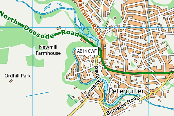AB14 0WF map - OS VectorMap District (Ordnance Survey) AB14 0WF map - OS VectorMap District (Ordnance Survey)