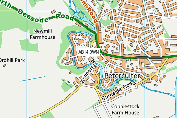 AB14 0WN map - OS VectorMap District (Ordnance Survey) AB14 0WN map - OS VectorMap District (Ordnance Survey)