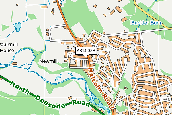 AB14 0XB map - OS VectorMap District (Ordnance Survey) AB14 0XB map - OS VectorMap District (Ordnance Survey)