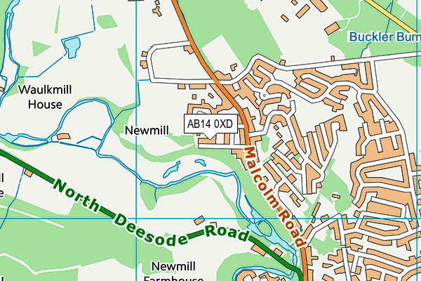 AB14 0XD map - OS VectorMap District (Ordnance Survey) AB14 0XD map - OS VectorMap District (Ordnance Survey)