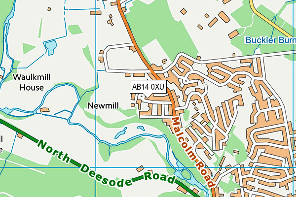 AB14 0XU map - OS VectorMap District (Ordnance Survey) AB14 0XU map - OS VectorMap District (Ordnance Survey)