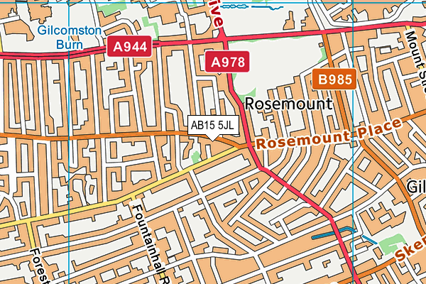 AB15 5JL map - OS VectorMap District (Ordnance Survey) AB15 5JL map - OS VectorMap District (Ordnance Survey)