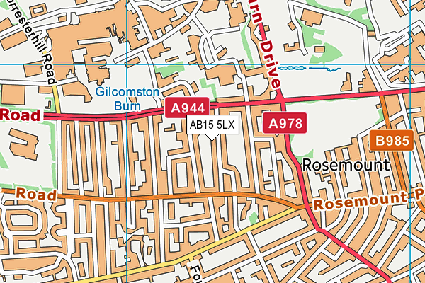 AB15 5LX map - OS VectorMap District (Ordnance Survey) AB15 5LX map - OS VectorMap District (Ordnance Survey)