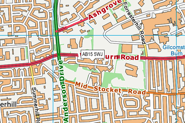 AB15 5WJ map - OS VectorMap District (Ordnance Survey) AB15 5WJ map - OS VectorMap District (Ordnance Survey)