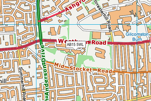 AB15 5WL map - OS VectorMap District (Ordnance Survey) AB15 5WL map - OS VectorMap District (Ordnance Survey)