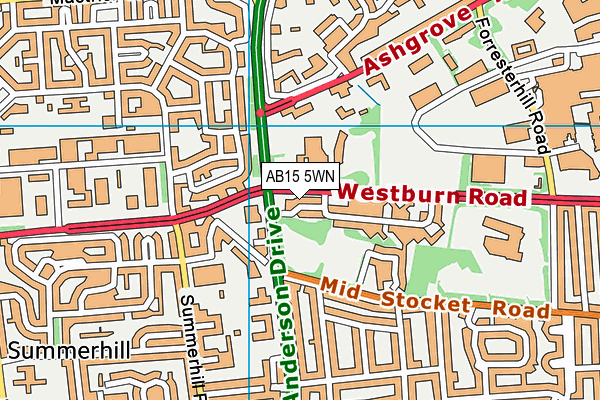 AB15 5WN map - OS VectorMap District (Ordnance Survey)