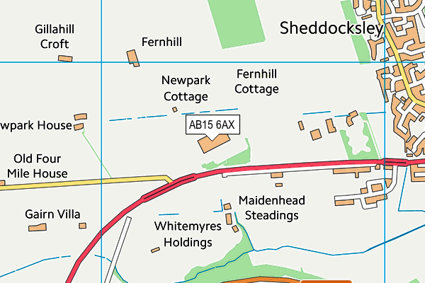 AB15 6AX map - OS VectorMap District (Ordnance Survey)