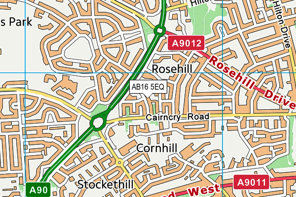 AB16 5EQ map - OS VectorMap District (Ordnance Survey) AB16 5EQ map - OS VectorMap District (Ordnance Survey)