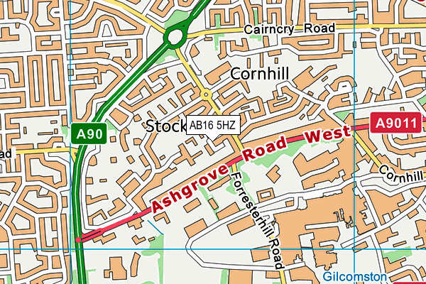 AB16 5HZ map - OS VectorMap District (Ordnance Survey) AB16 5HZ map - OS VectorMap District (Ordnance Survey)