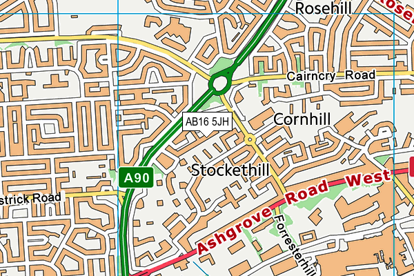 AB16 5JH map - OS VectorMap District (Ordnance Survey) AB16 5JH map - OS VectorMap District (Ordnance Survey)